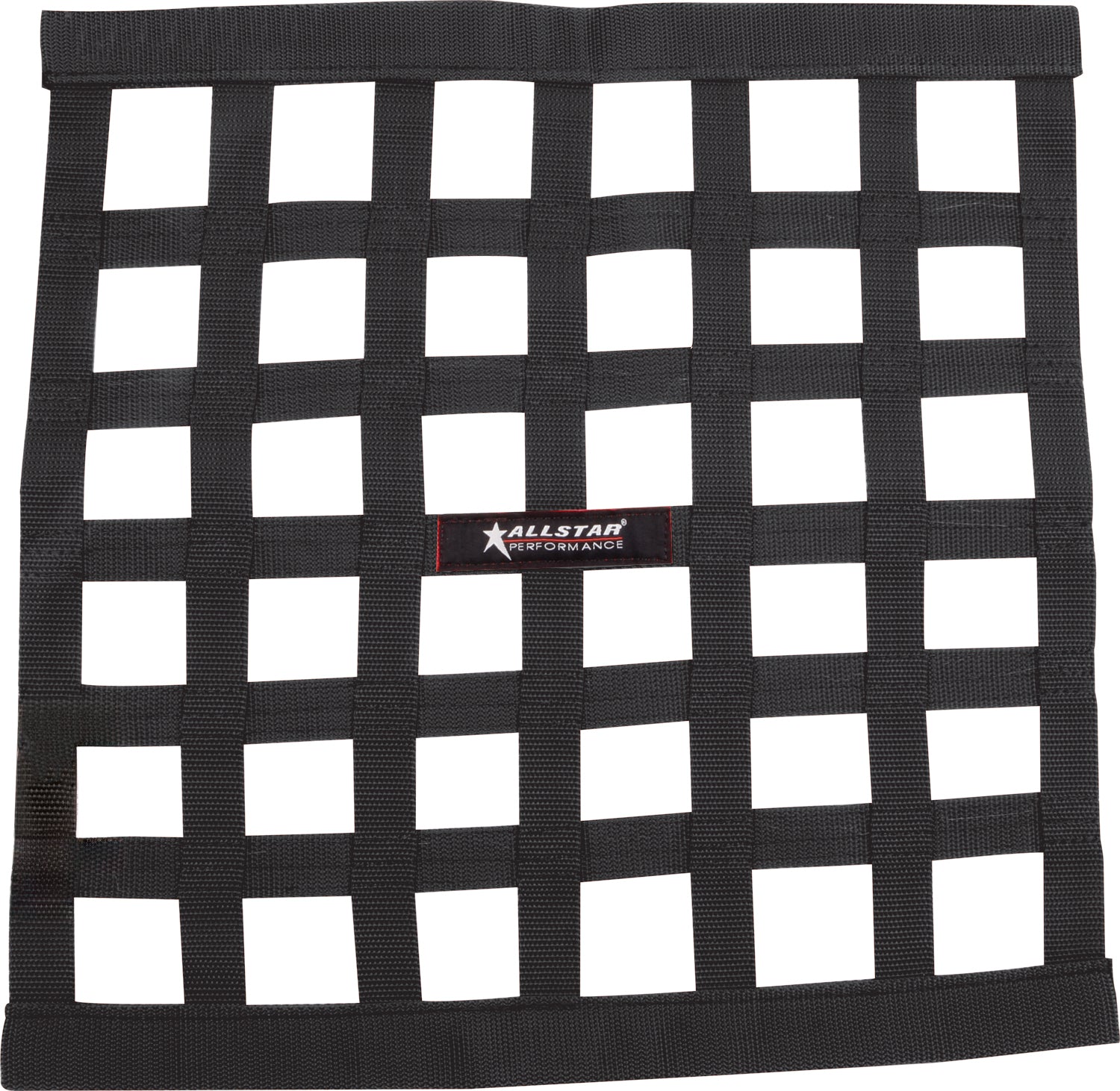 ALLSTAR PERFORMANCE Window Net Ribbon Style 18 x 18 Black Non-SFI Safety Equipment Window Nets and Components main image