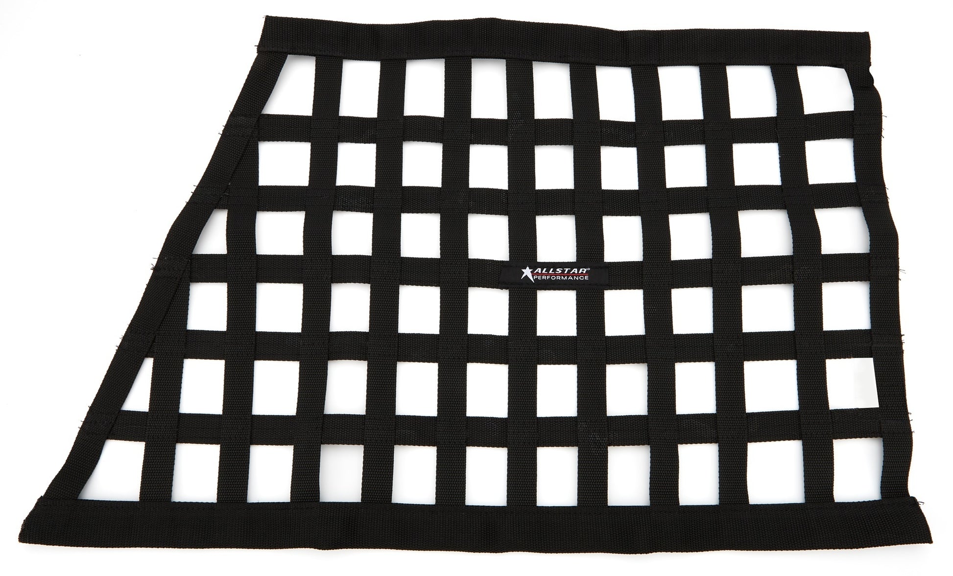 ALLSTAR PERFORMANCE Window Net Ribbon Style Angled Black Non-SFI Safety Equipment Window Nets and Components main image
