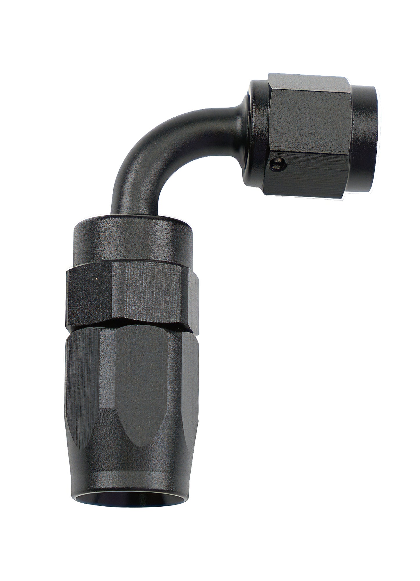 ALLSTAR PERFORMANCE Reusable Hose End Black 90 Deg Elbow -4 Fittings Hoses and Valves Fittings and Plugs main image