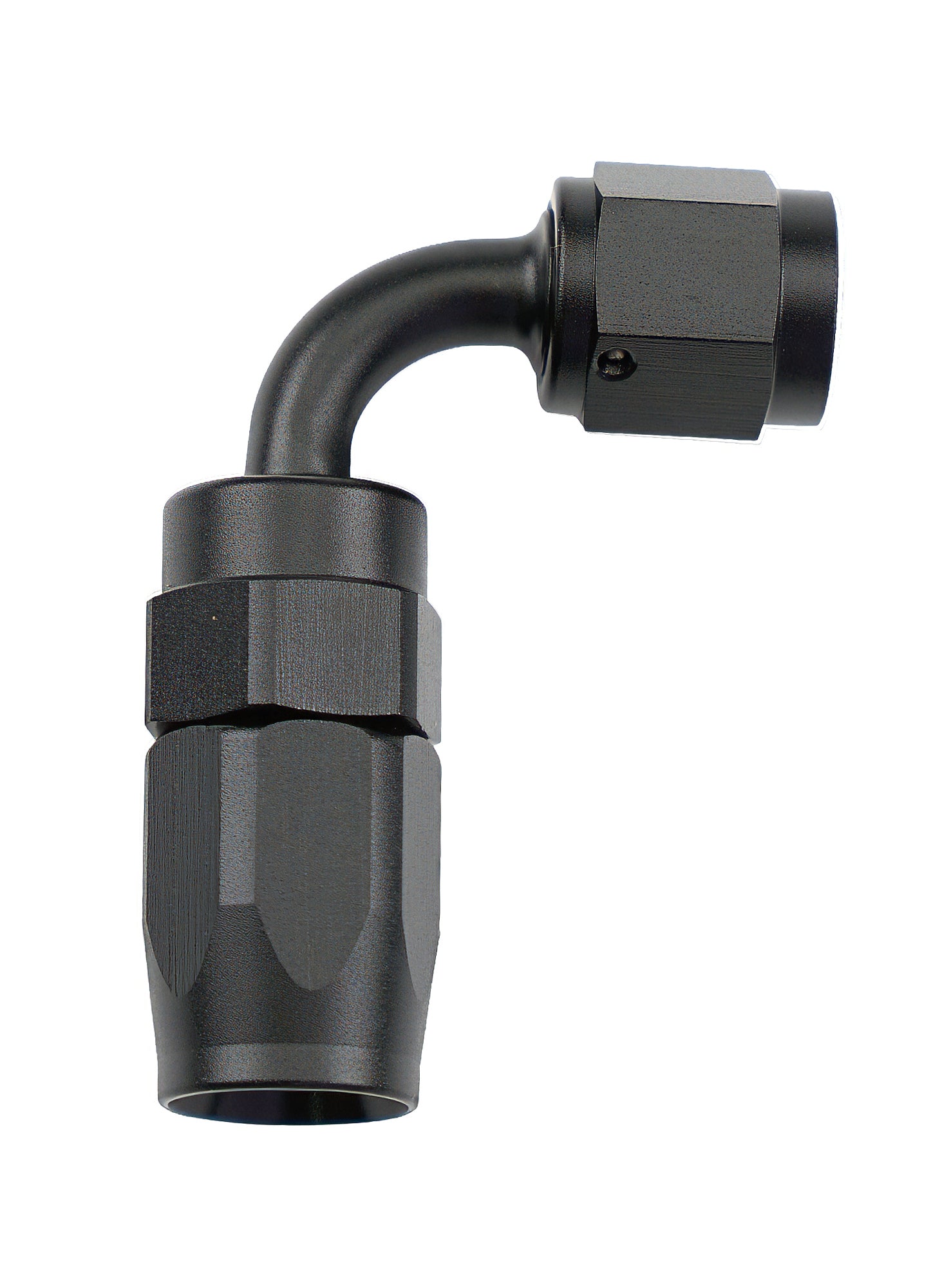 ALLSTAR PERFORMANCE Reusable Hose End Black 90 Deg Elbow -4 Fittings Hoses and Valves Fittings and Plugs main image