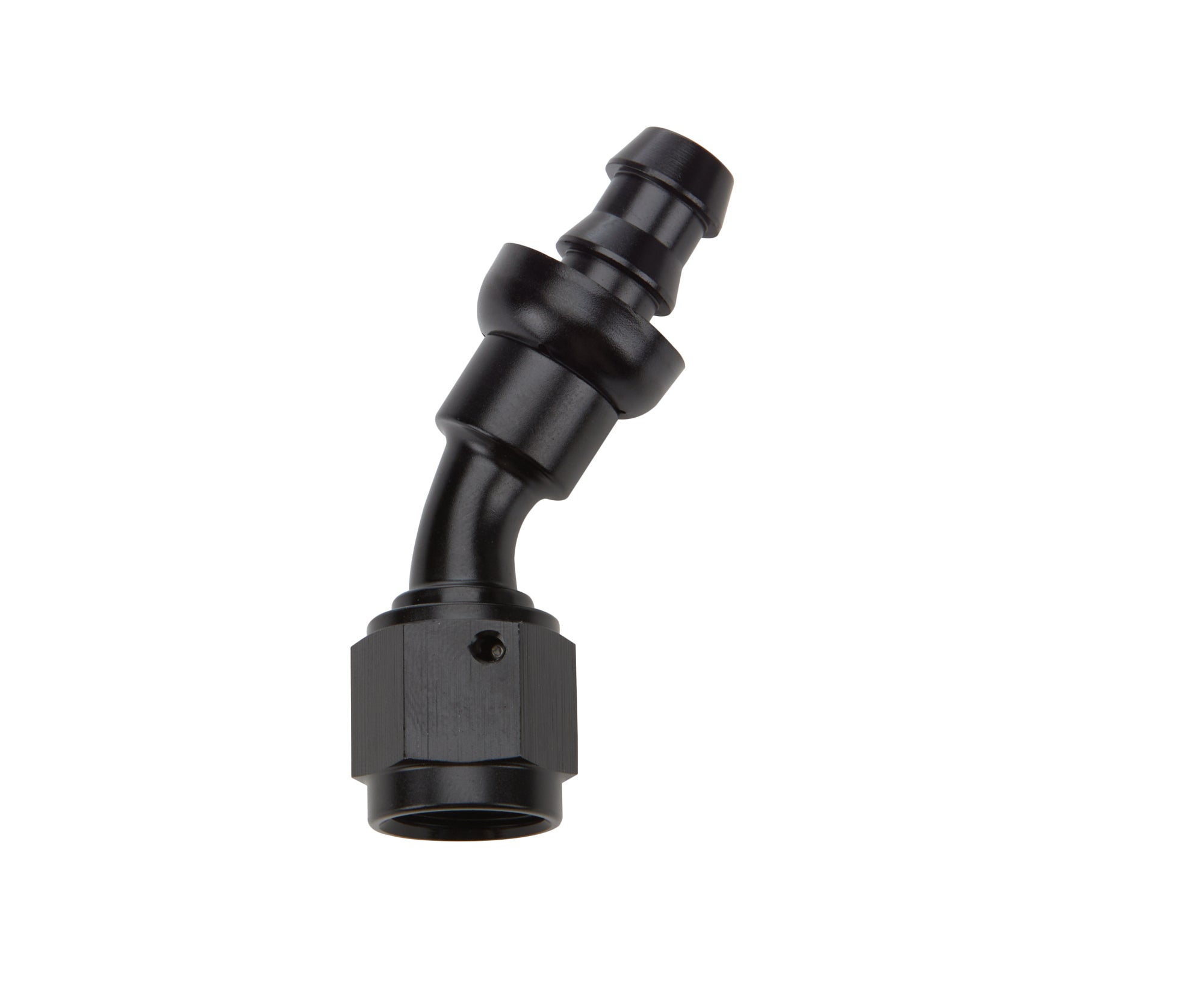 Allstar Performance Pushlock Hose End Black 30 Deg Elbow -6 Fittings and Plugs Hose Ends main image