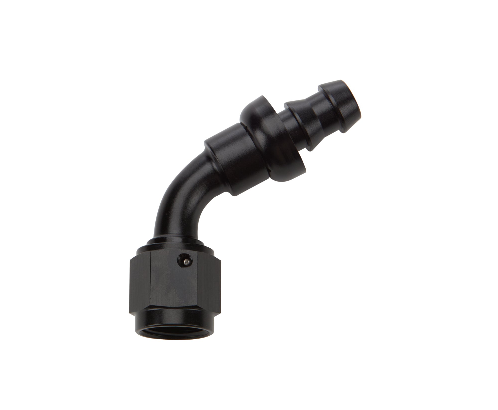 Allstar Performance Pushlock Hose End Black 60 Deg Elbow -6 Fittings and Plugs Hose Ends main image