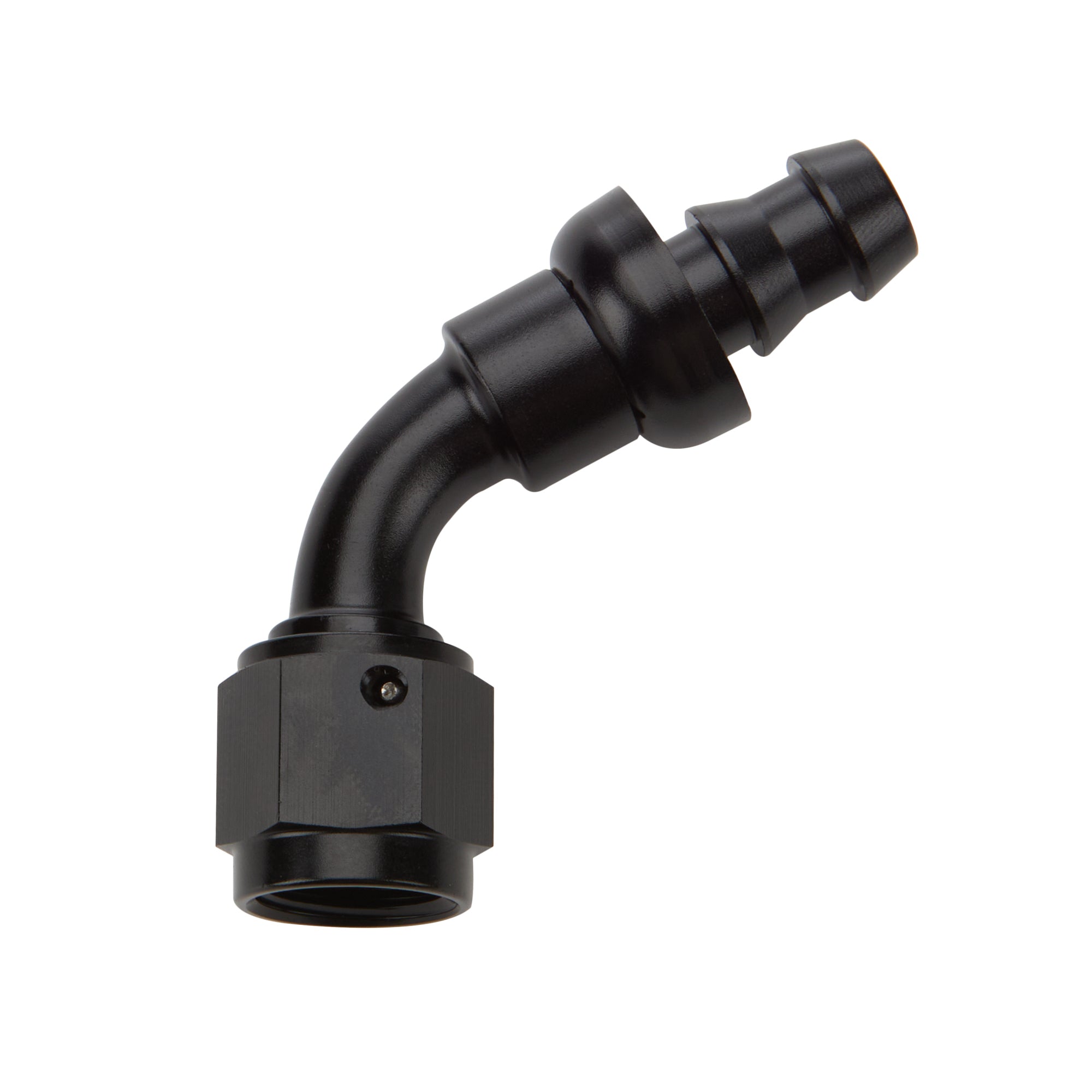 Allstar Performance Pushlock Hose End Black 60 Deg Elbow -8 Fittings and Plugs Hose Ends main image