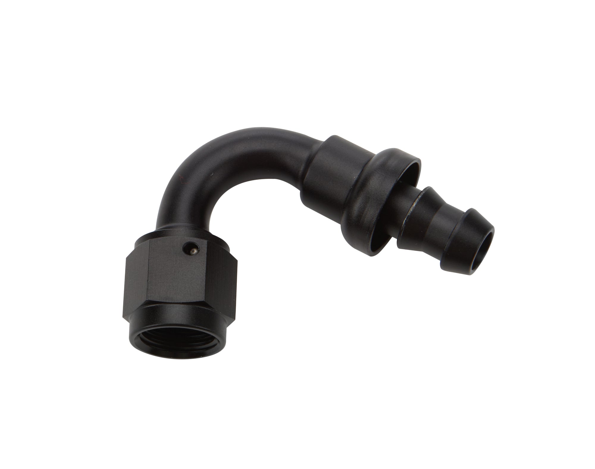 Allstar Performance Pushlock Hose End Black 120 Deg Elbow -6 Fittings and Plugs Hose Ends main image