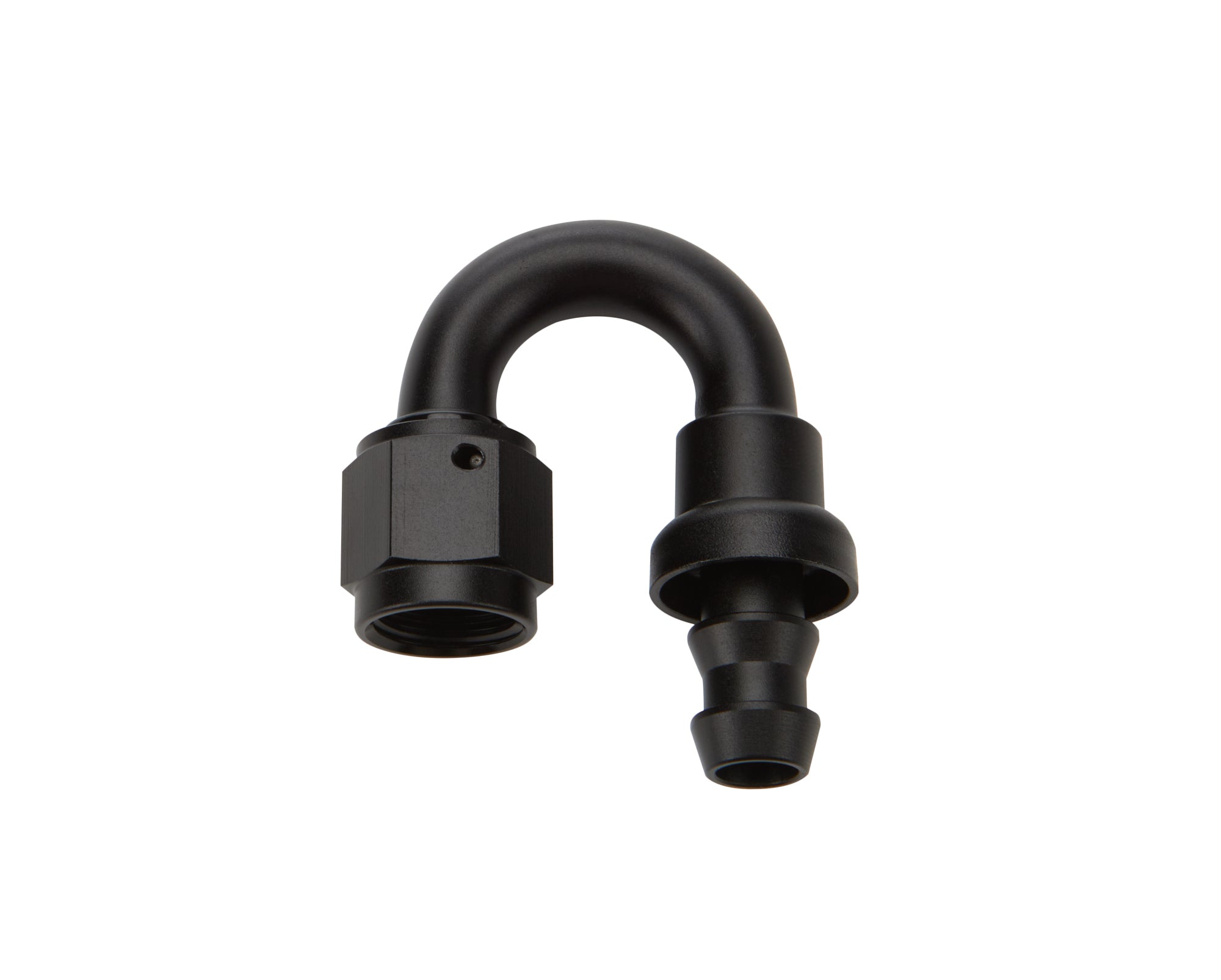 Allstar Performance Pushlock Hose End Black 180 Deg Elbow -6 Fittings and Plugs Hose Ends main image