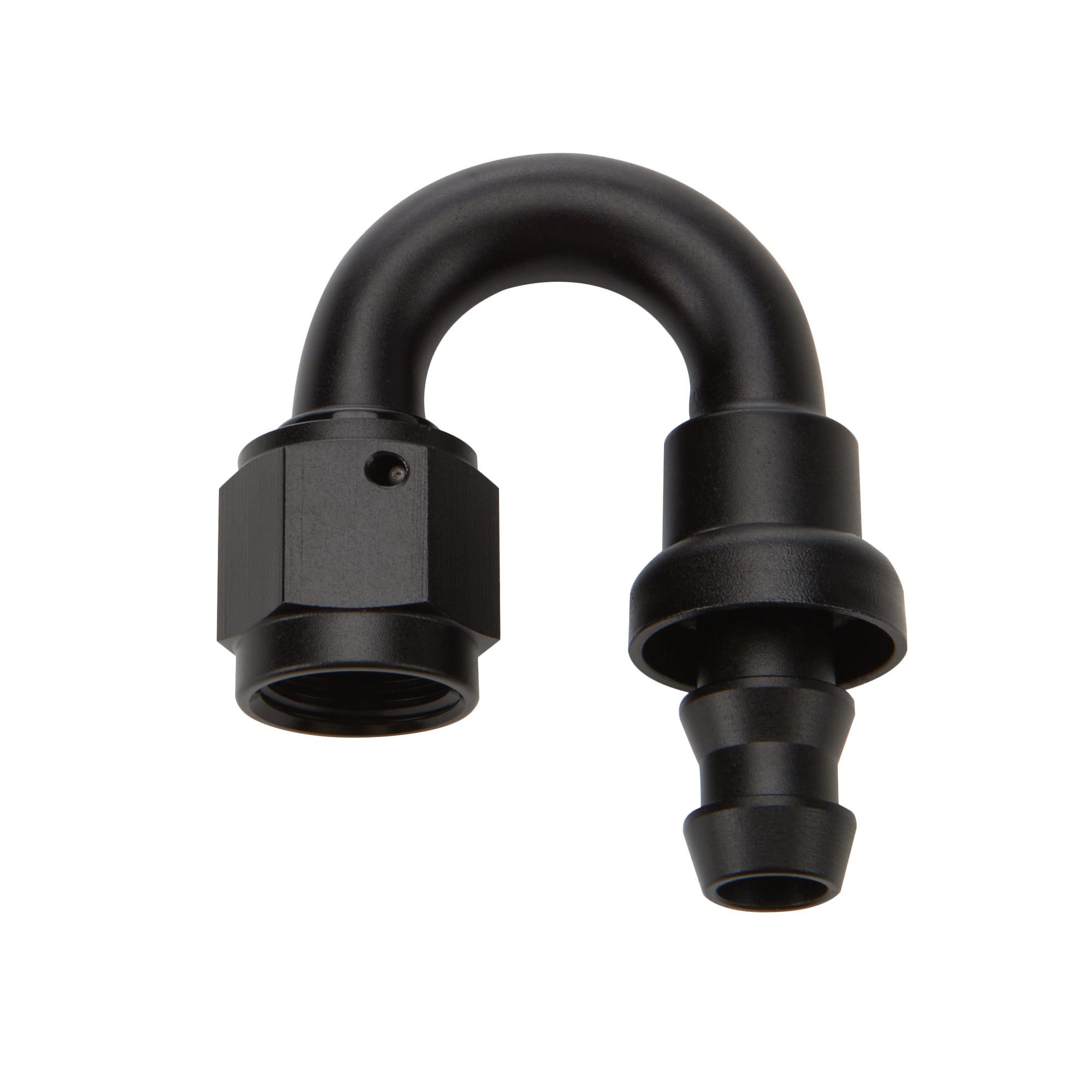 Allstar Performance Pushlock Hose End Black 180 Deg Elbow -8 Fittings and Plugs Hose Ends main image