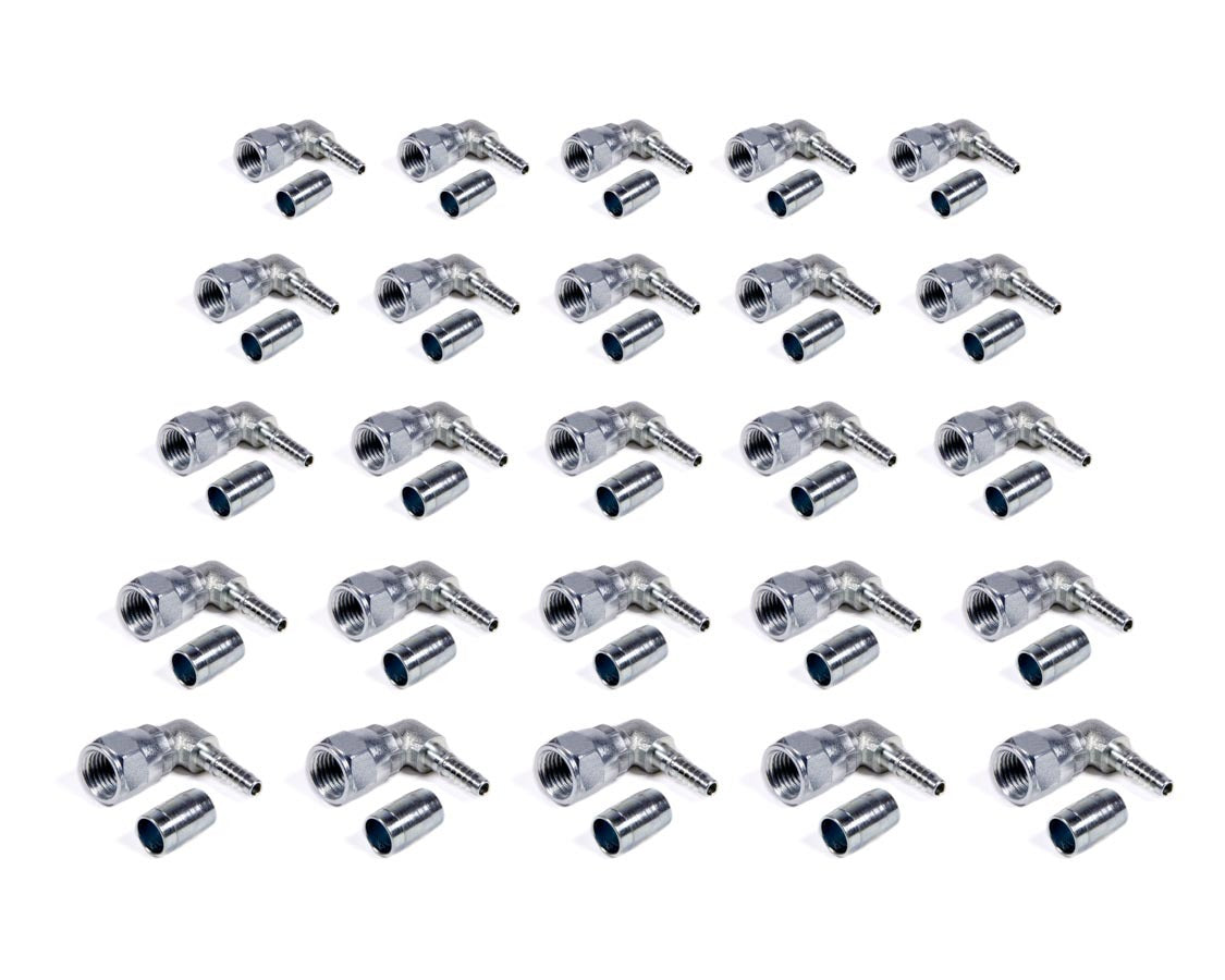 ALLSTAR PERFORMANCE Components for -4 90 Deg 25pk Fittings Hoses and Valves Fittings and Plugs main image