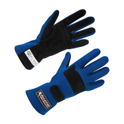 Allstar Performance Driving Gloves SFI 3.3/5 D/L Blue X-Large Safety Clothing Driving Gloves main image