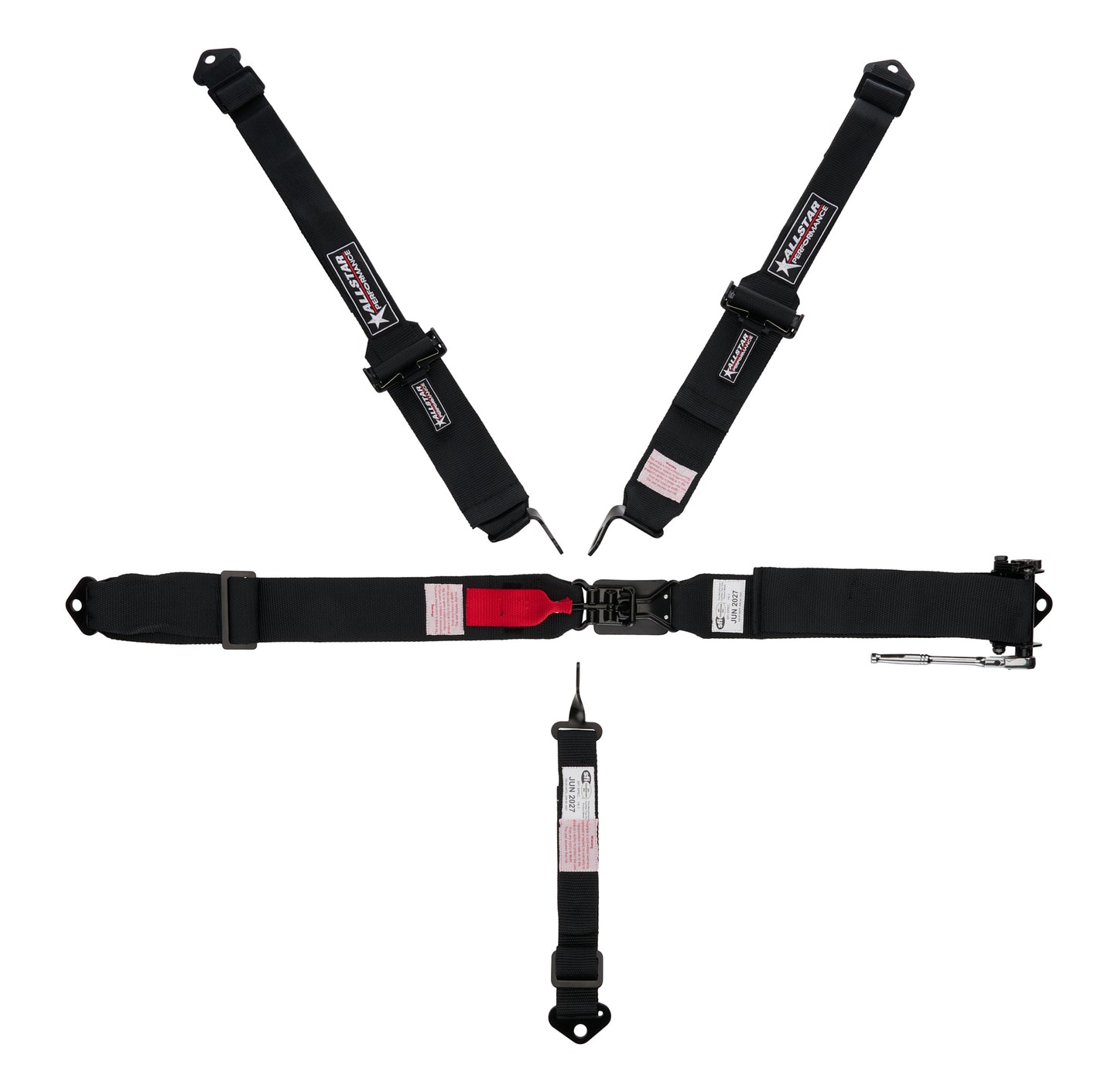 ALLSTAR PERFORMANCE 5-Pt Harness L&L Ratchet 3in Belts w/2in Shoulder Safety Equipment Safety Restraints main image