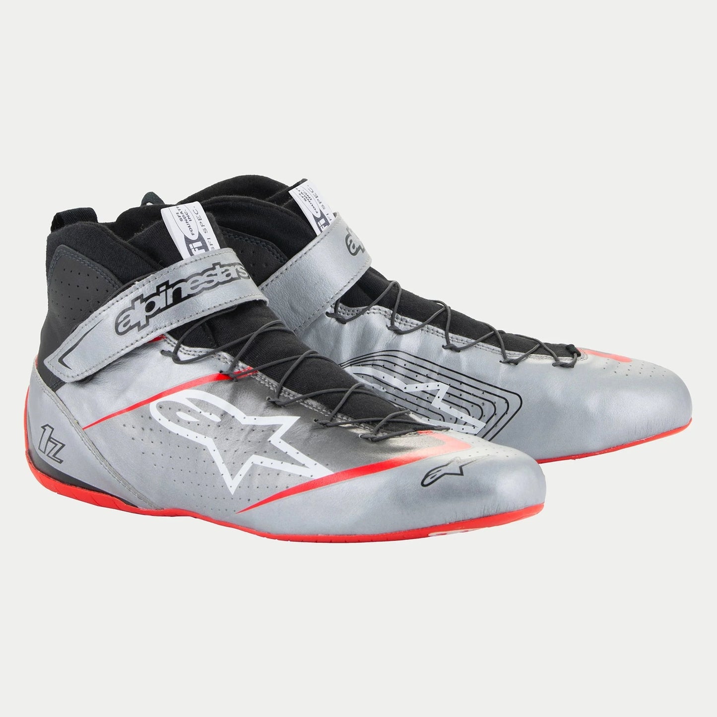 ALPINESTARS USA Shoe Tech-1Z V3 Silver / Red Size 9 Safety Equipment Safety Clothing main image
