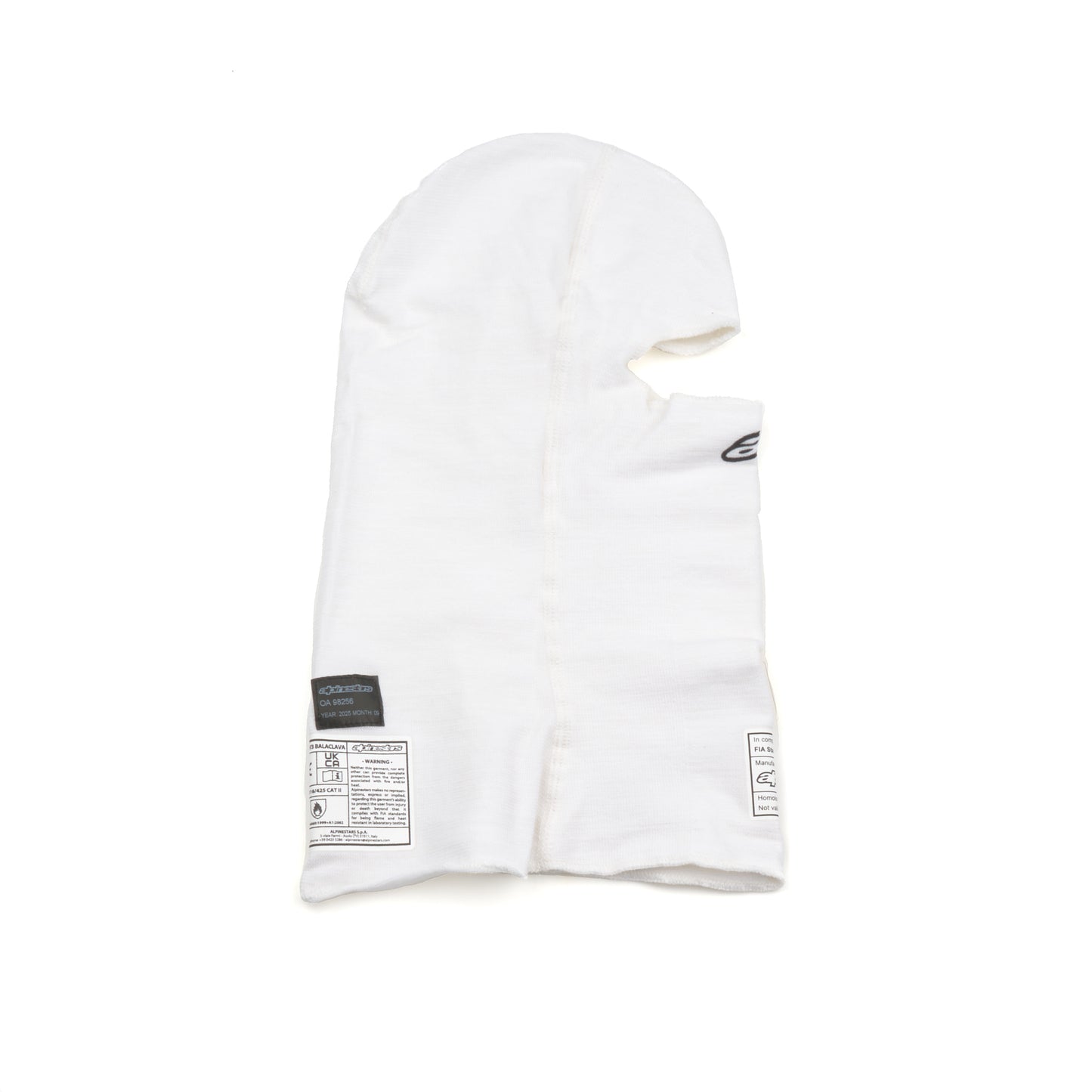 ALPINESTARS USA Balaclava EVO V3 White FIA / SFI Safety Equipment Safety Clothing main image