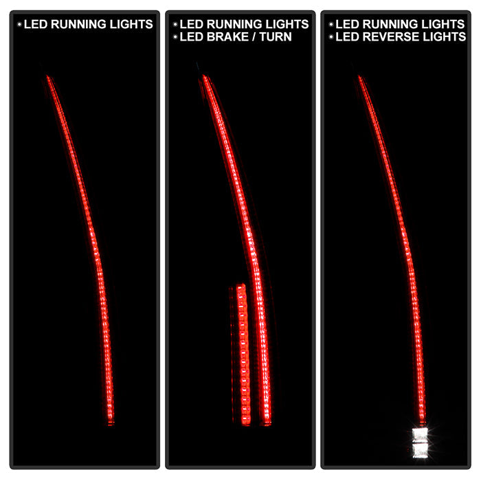 SPYDER xTune 07-14 Cadillac Escalade Black LED 2in1 Tail Lights - ALT-JH-CAESC07-2IN1LED-BK 9039782