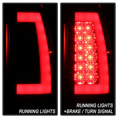 SPYDER xTune 99-02 Chevy Silverado 1500 Light Bar Style LED Tail Lights - Red Clear (ALT-JH-CS99-LBLED-RC) 9036804