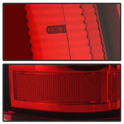 SPYDER xTune 99-02 Chevy Silverado 1500 Light Bar Style LED Tail Lights - Red Clear (ALT-JH-CS99-LBLED-RC) 9036804