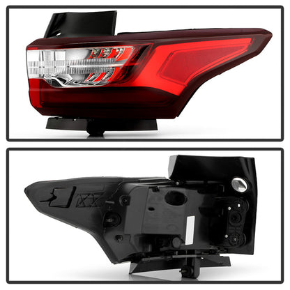 SPYDER Xtune 18-21 Chevrolet Traverse Red/Clear Full LED Tail Light - OE Outer Right 9957635