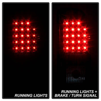 SPYDER Xtune Dodge Dakota 97-04 LED Tail Lights Black ALT-JH-DDAK97-LED-BK 9027017