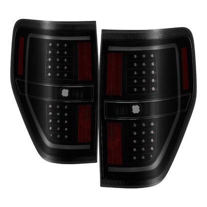 SPYDER xTune 09-14 Ford F-150 Light Bar LED Tail Lights - Black Smoke (ALT-JH-FF15009-LBLED-BSM) 9042195