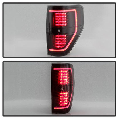 SPYDER xTune 09-14 Ford F-150 Light Bar LED Tail Lights - Black Smoke (ALT-JH-FF15009-LBLED-BSM) 9042195