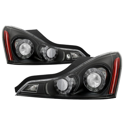SPYDER 08-13 Infiniti G35 G37 Coupe Only / Q60 14-15 OEM Style Tail Lights - Black 9047534