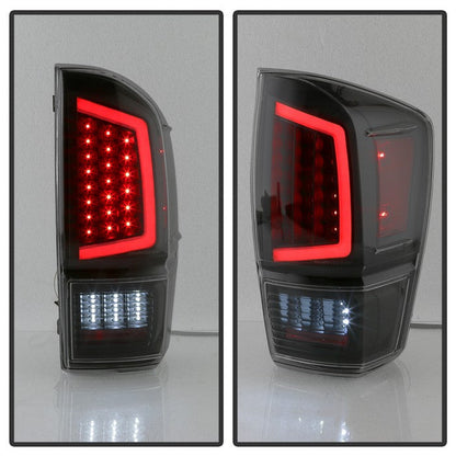 SPYDER xTune 16-18 Toyota Tacoma Light Bar LED Tail Lights - Black Smoked (ALT-JH-TTA16-LBLED-BSM) 9041693