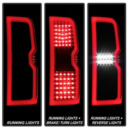 SPYDER xTune 14-16 Chevrolet Silverado 1500 Light Bar LED Tail Lights - Black (ALT-ON-CS14-LBLED-BK) 9040283