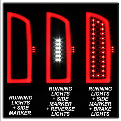 SPYDER xTune 07-08 Dodge Ram 1500 Light Bar LED Tail Light - Black (ALT-ON-DRAM06-LBLED-BK) 9043994