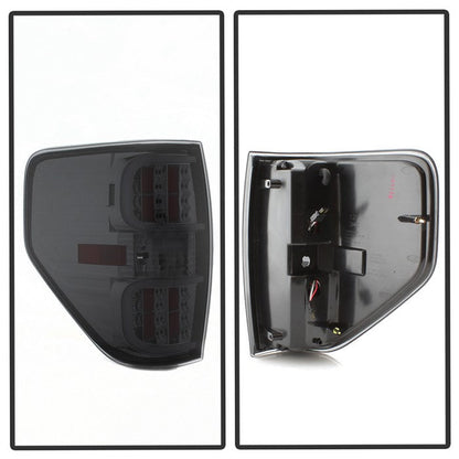 SPYDER xTune Ford F150 09-14 LED Tail Lights - Black ALT-ON-FF15009-LBLED-SM 5082183