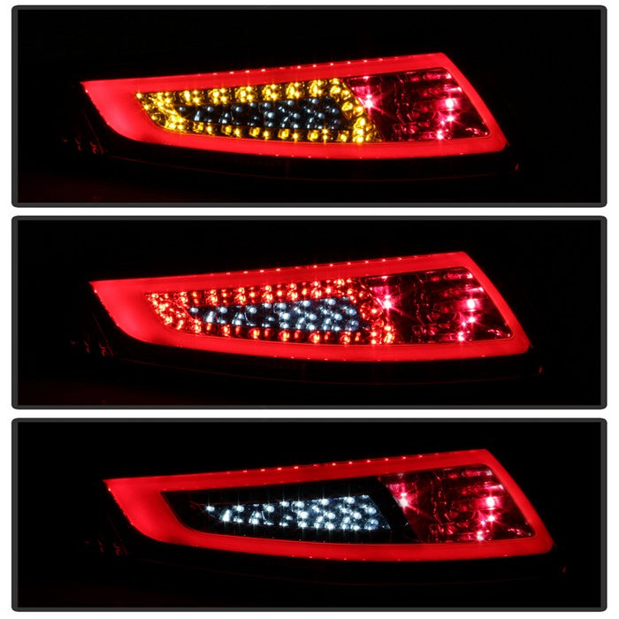 SPYDER xTune Porsche 911 997 05-08 Light Bar LED Tail Lights - Red Clear ALT-ON-P99705V2-LBLED-RC 9038631