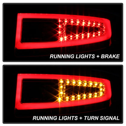 SPYDER xTune Porsche 911 997 05-08 Light Bar LED Tail Lights - Red Clear ALT-ON-P99705V2-LBLED-RC 9038631