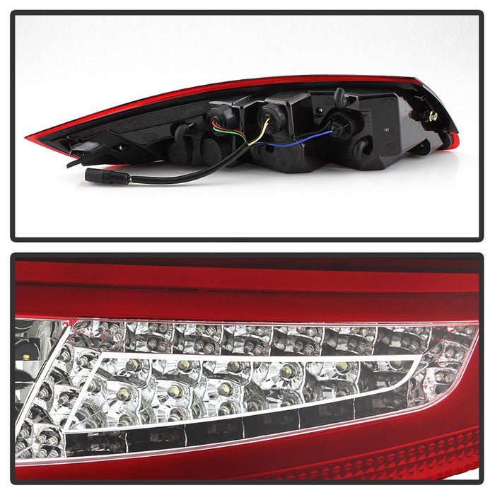 SPYDER xTune Porsche 911 997 05-08 Light Bar LED Tail Lights - Red Clear ALT-ON-P99705V2-LBLED-RC 9038631