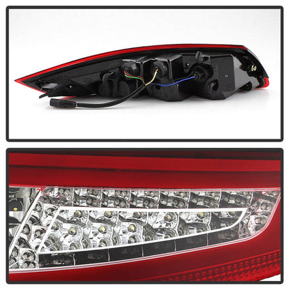 SPYDER xTune Porsche 911 997 05-08 Light Bar LED Tail Lights - Red Clear ALT-ON-P99705V2-LBLED-RC 9038631