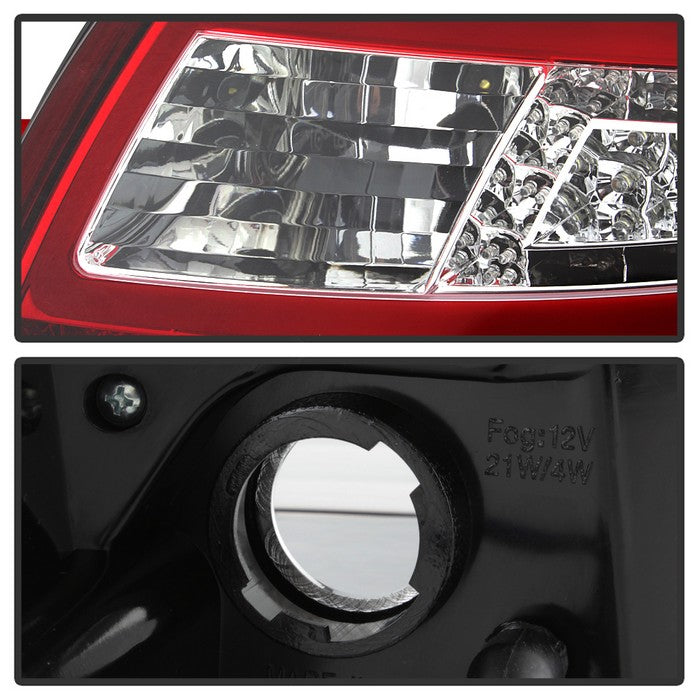 SPYDER xTune Porsche 911 997 05-08 Light Bar LED Tail Lights - Red Clear ALT-ON-P99705V2-LBLED-RC 9038631