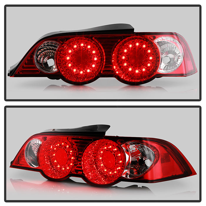 Spyder Acura RSX 02-04 LED Tail Lights Red Clear ALT-YD-ARSX02-LED-RC 5000385