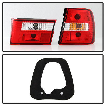 Spyder BMW E34 5-Series 88-95 Euro Style Tail Lights Red Clear ALT-YD-BE3488-RC 5000491