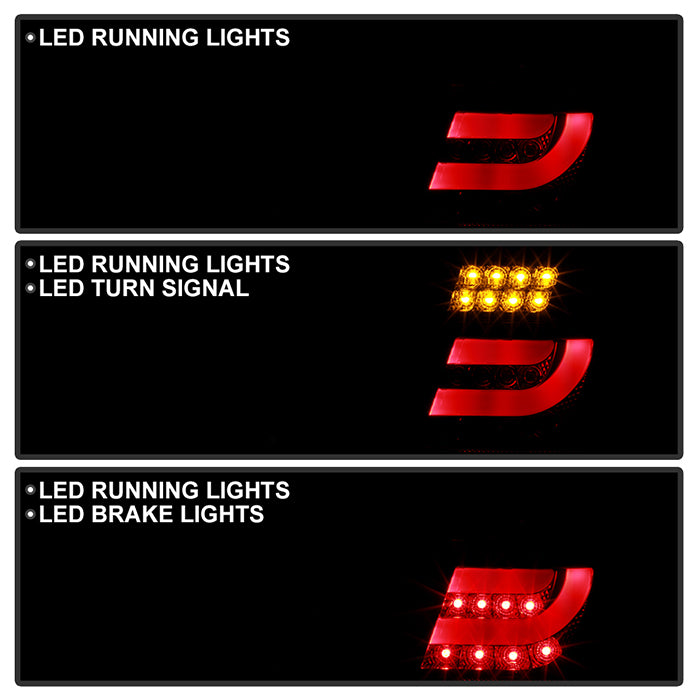 Spyder BMW E46 3-Series 02-05 4Dr Light Bar Style LED Tail Lights Black ALT-YD-BE4602-4D-LBLED-BK 5015938