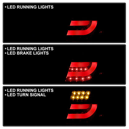 Spyder BMW E46 3-Series 99-01 4Dr Light Bar Style LED Tail Lights Black ALT-YD-BE4699-4D-LBLED-BK 5037695