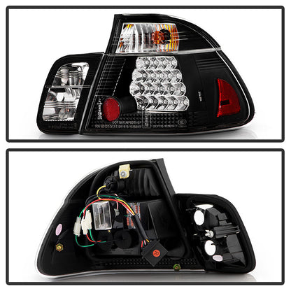 Spyder BMW E46 3-Series 99-01 4Dr LED Tail Lights Black ALT-YD-BE4699-4D-LED-BK 5000736