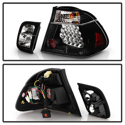 Spyder BMW E46 3-Series 99-01 4Dr LED Tail Lights Black ALT-YD-BE4699-4D-LED-BK 5000736