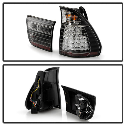 Spyder BMW E53 X5 00-06 4PCS LED Tail Lights Black ALT-YD-BE5300-LED-BK 5000781