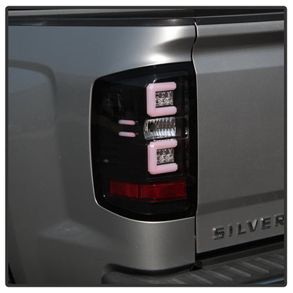 Spyder Chevy 1500 14-16 Light Bar LED Tail Lights Blk ALT-YD-CS14-LBLED-BK 5079985