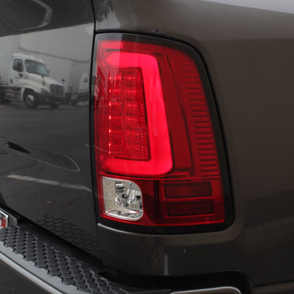 Spyder 09-16 Dodge Ram 1500 Light Bar LED Tail Lights - Red Clear ALT-YD-DRAM09V2-LED-RC 5084040