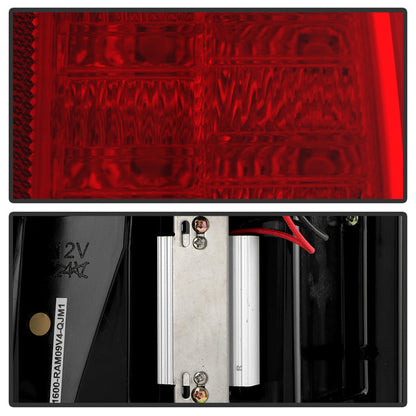 Spyder 09-16 Dodge Ram 1500 Light Bar LED Tail Lights - Red Clear ALT-YD-DRAM09V2-LED-RC 5084040