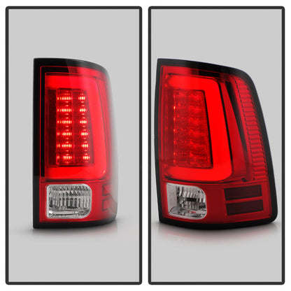 Spyder 09-16 Dodge Ram 1500 Light Bar LED Tail Lights - Red Clear ALT-YD-DRAM09V2-LED-RC 5084040