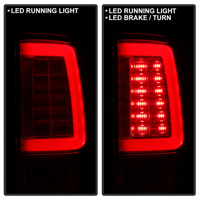 Spyder 09-16 Dodge Ram 1500 Light Bar LED Tail Lights - Red Clear ALT-YD-DRAM09V2-LED-RC 5084040