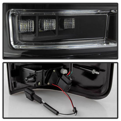 Spyder 04-08 Ford F-150 Projector Tail Lights - Light Bar DRL LED - Black ALT-YD-FF15004V2-LBLED-BK 5084170