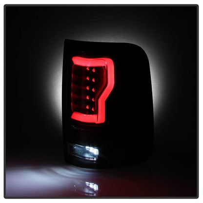 Spyder 04-08 Ford F-150 Projector Tail Lights - Light Bar DRL LED - Black ALT-YD-FF15004V2-LBLED-BK 5084170