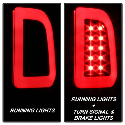 Spyder 97-03 Ford F150 Stylsd. F250/350 V3 Light Bar LED Tail Lights - Blk ALT-YD-FF15097V3-LBLED-BK 5084231