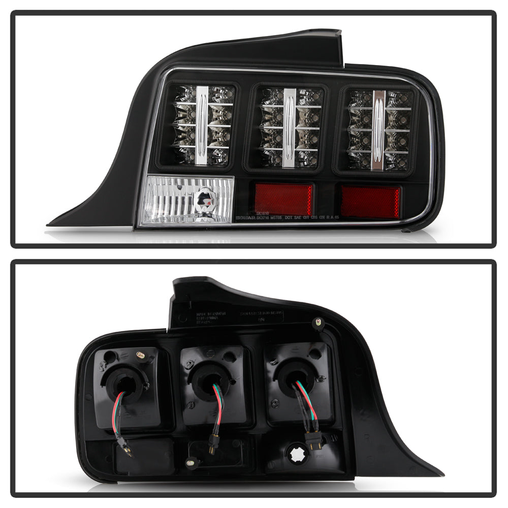 Spyder Ford Mustang 05-09 LED Tail Lights Black ALT-YD-FM05-LED-BK 5003546
