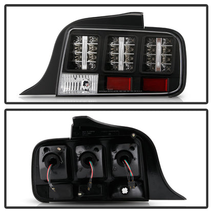 Spyder Ford Mustang 05-09 LED Tail Lights Black ALT-YD-FM05-LED-BK 5003546