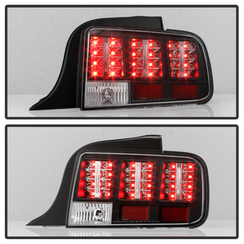 Spyder Ford Mustang 05-09 LED Tail Lights Black ALT-YD-FM05-LED-BK 5003546